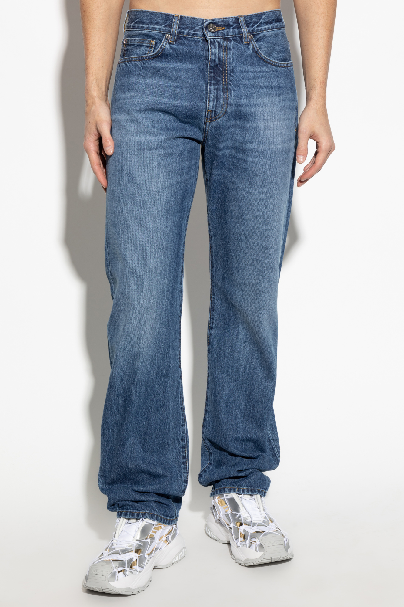 Versace Straight Jeans In Blue