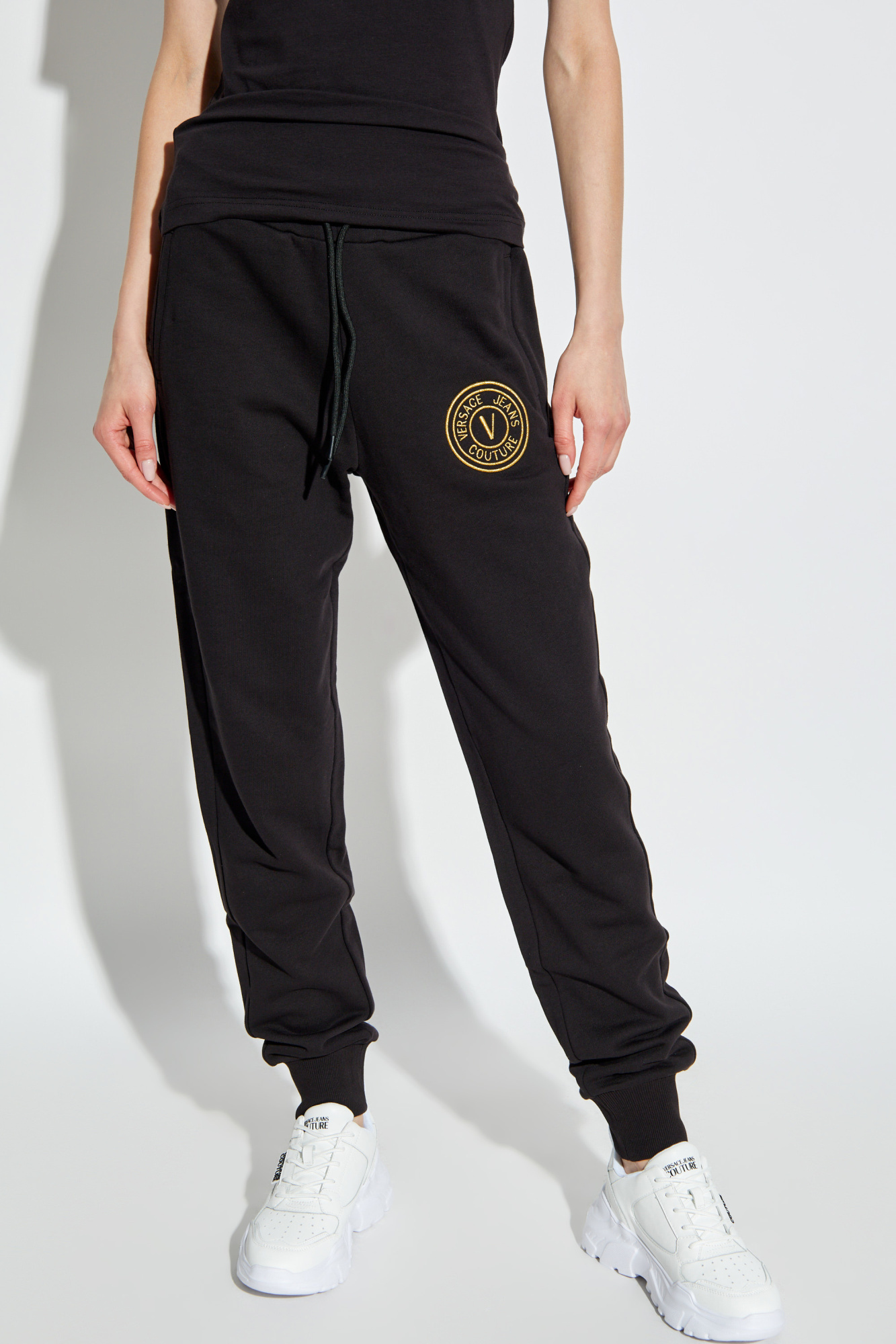 Versace Jeans Drawstring Sweatpants In Black