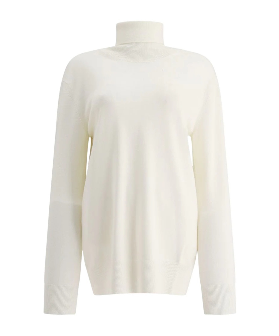 Shop Jil Sander Midweight High-neck Jumper In White
