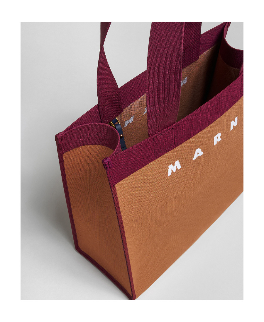Marni Logo Print Tote Bag In Brown