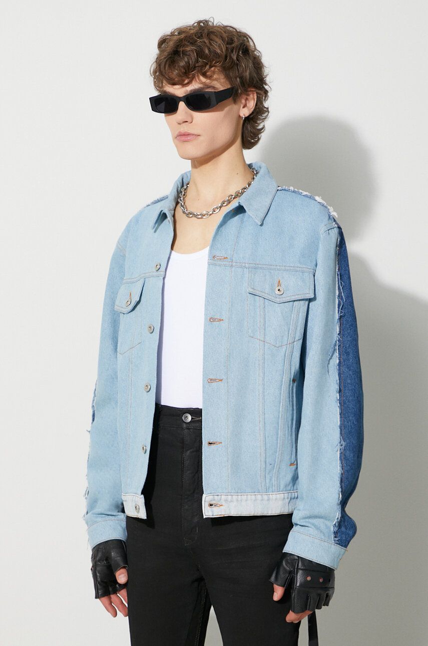 Heron Preston Logo-patch Denim Jacket In Blue