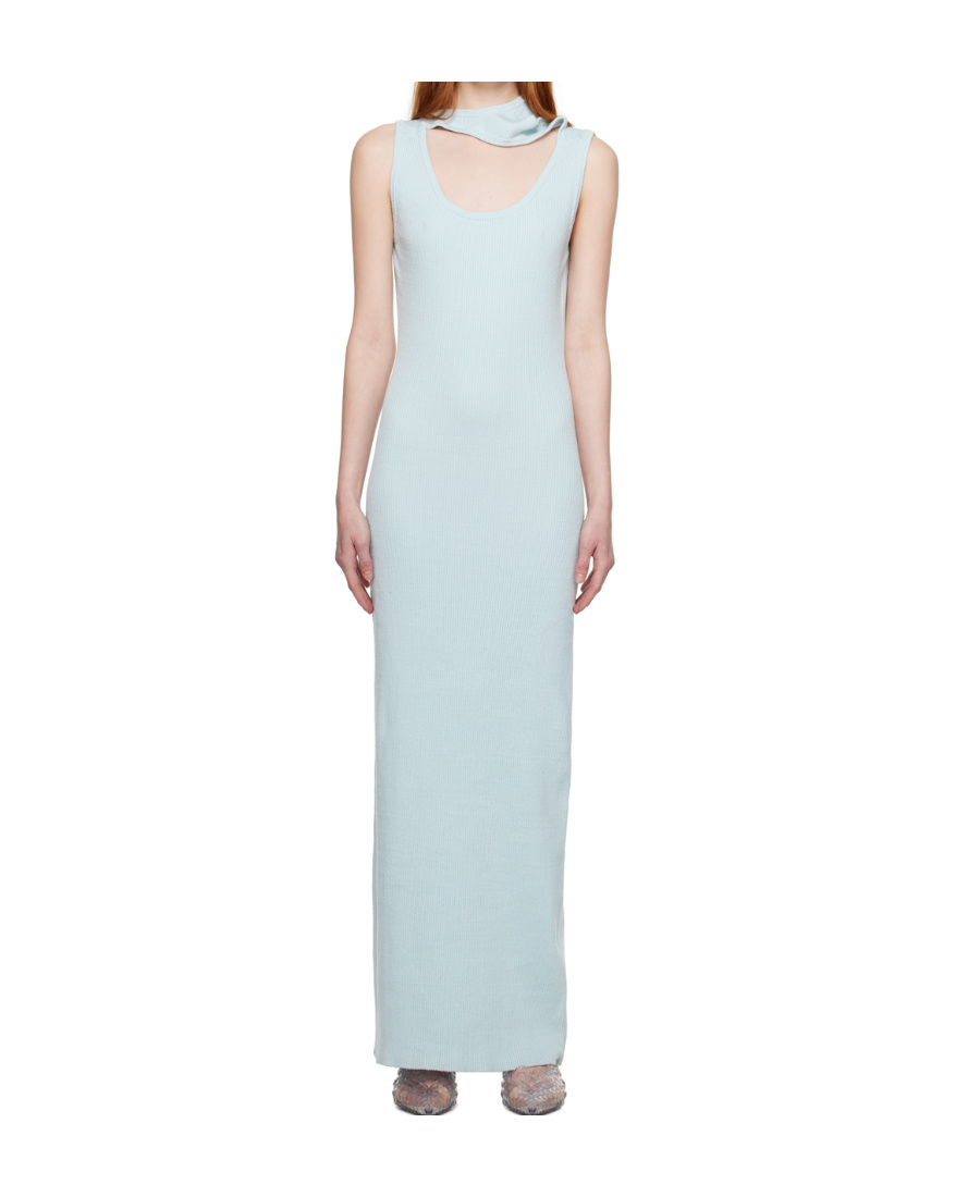 Y/project Blue Classic Triple Collar Maxi Dress In Blue