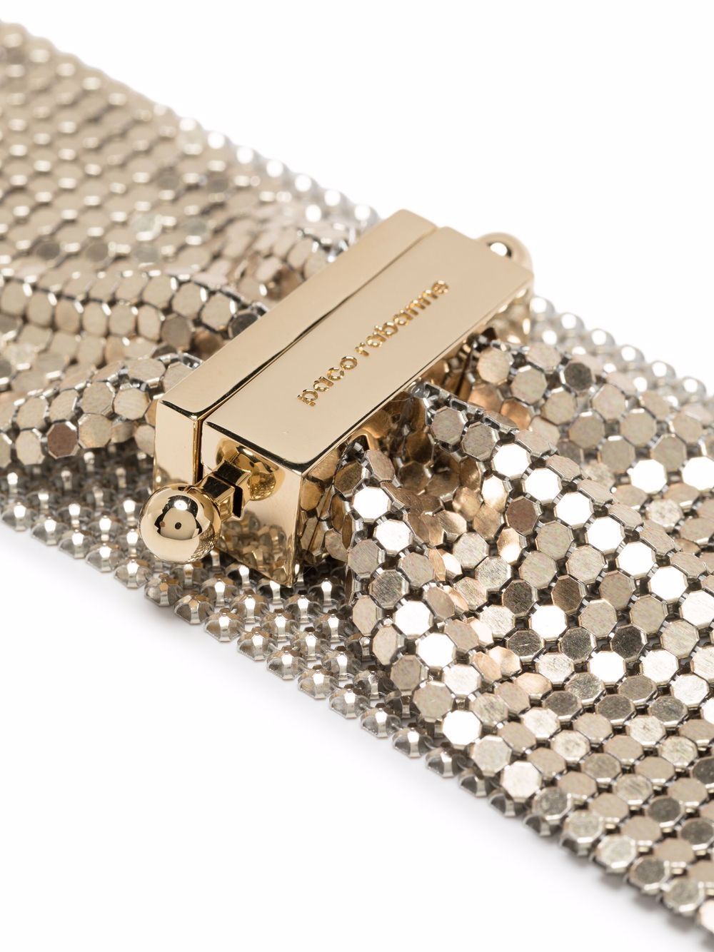 Rabanne Logo-engraved Mesh Choker In Gold