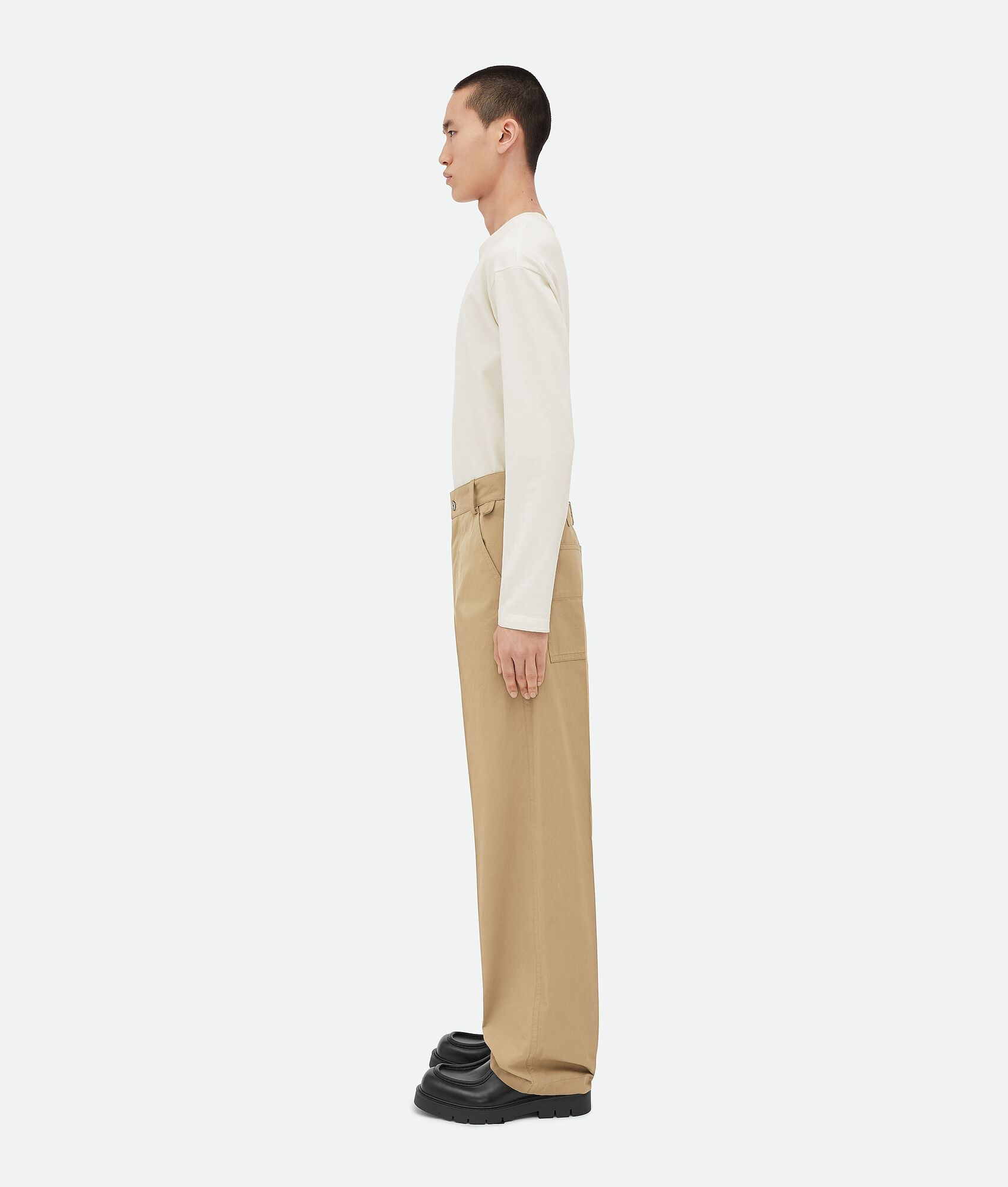 Bottega Veneta Belt Loop Work Casual Pants In Brown