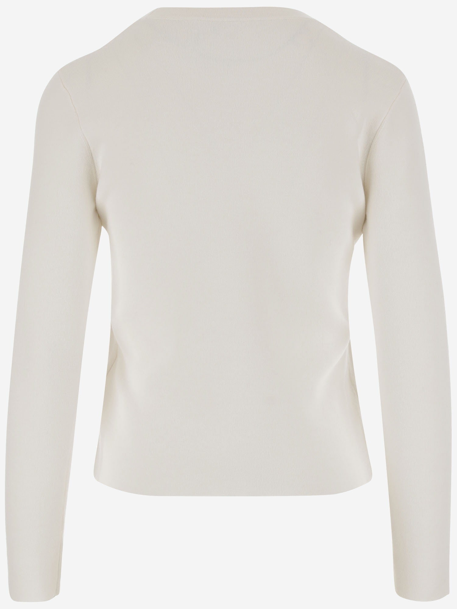 Max Mara Long-sleeved Fitted Top Clothing In White