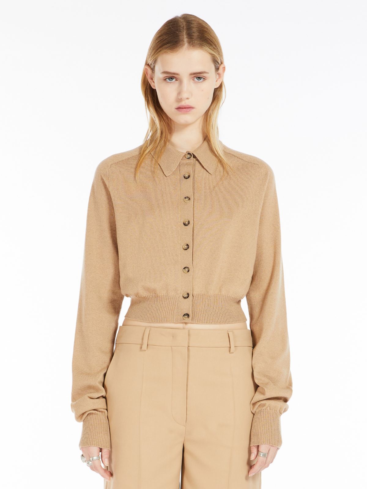 Sportmax Detachable Collar Cardigan In Nude