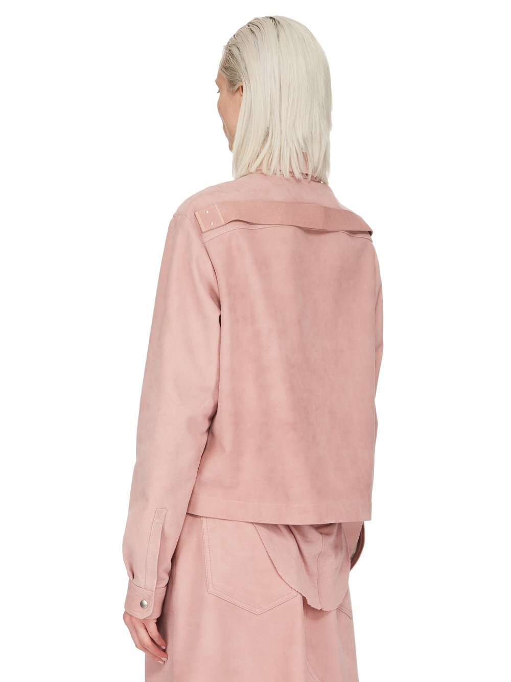 Rick Owens Alice Strobe Leather Shirt In Pink