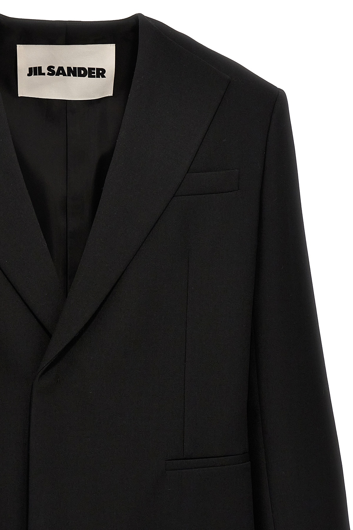 Jil Sander Textured Wool Blazer In Black
