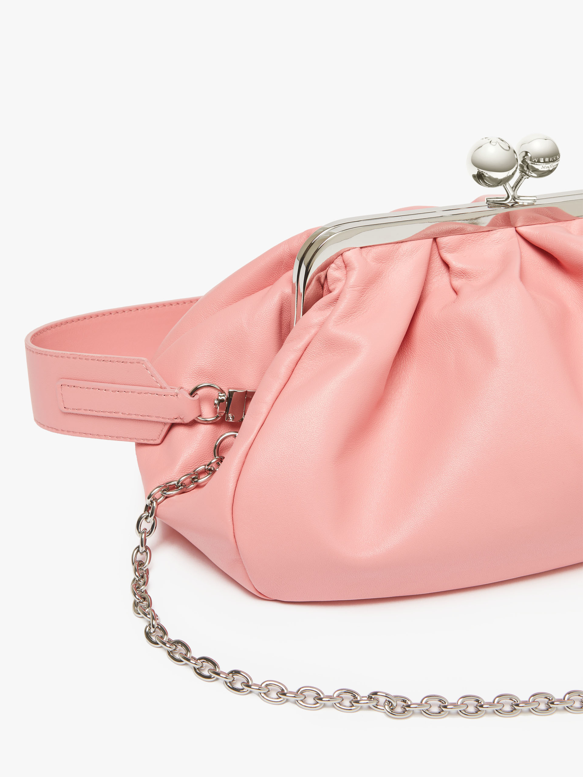 Weekend Max Mara Medium Napa Leather Pasticcino Shoulder Bag In Pink