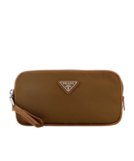 Shop Prada Logo Plaque Belt Bag In Brown