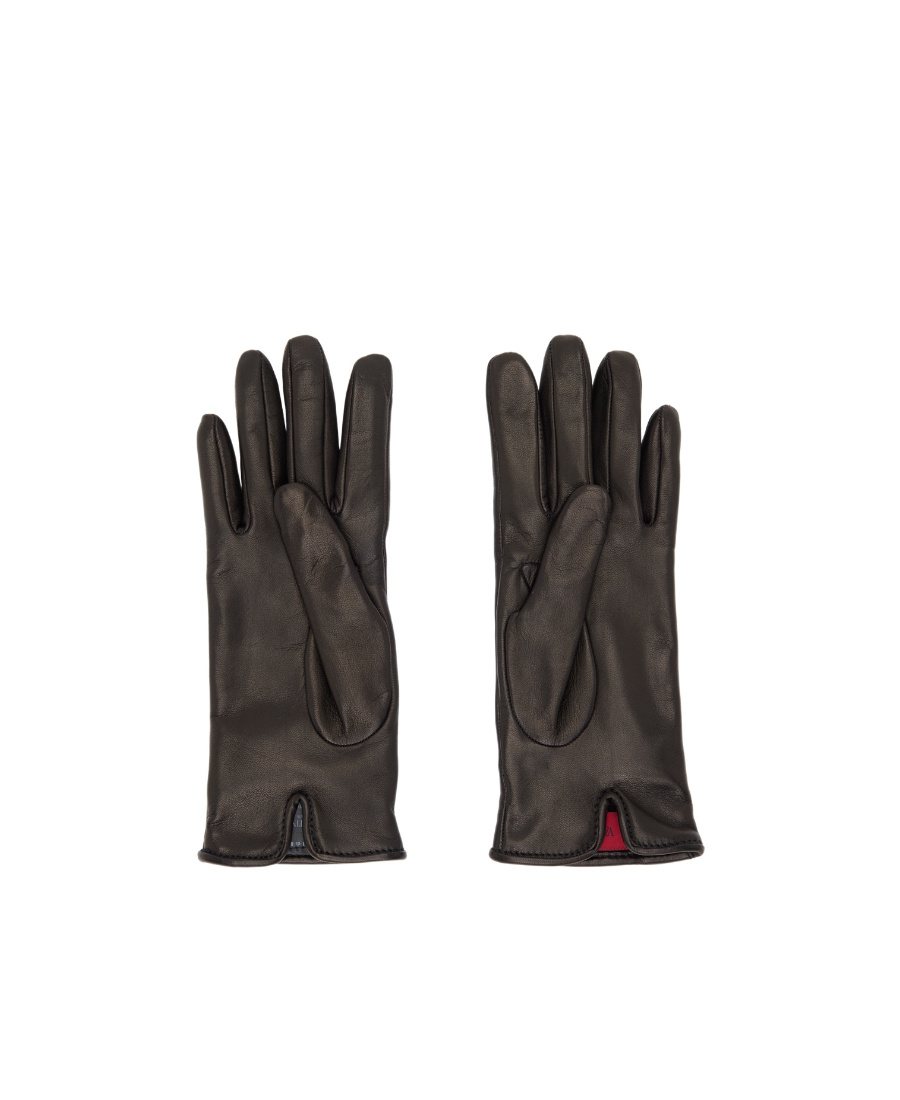 Valentino Logo Chain Gloves In Black