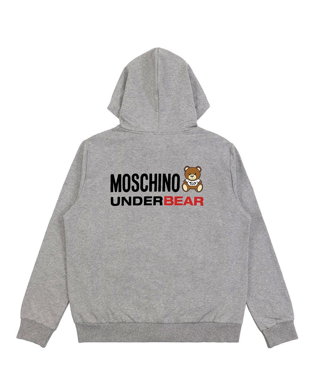 Shop Moschino Hooded Casual Jacket In Gray