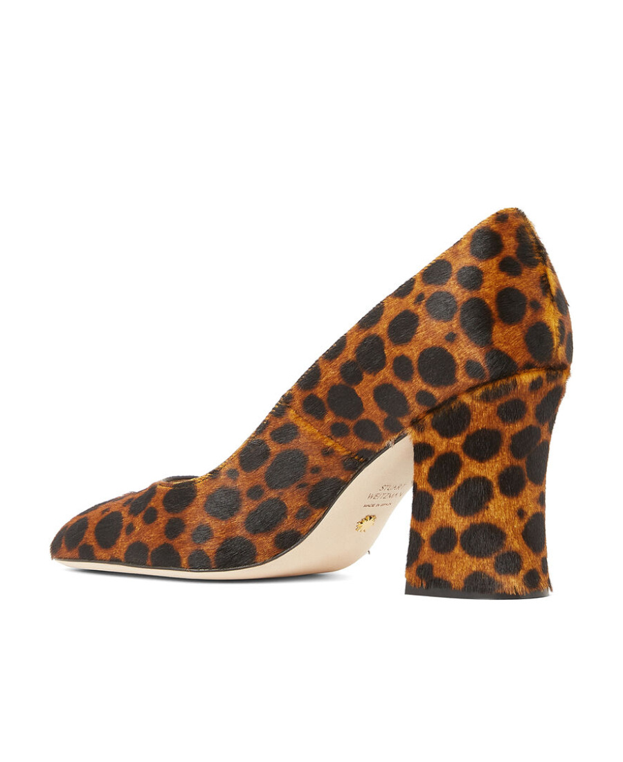 Stuart Weitzman Curveblock Leopard-print Pumps In Brown