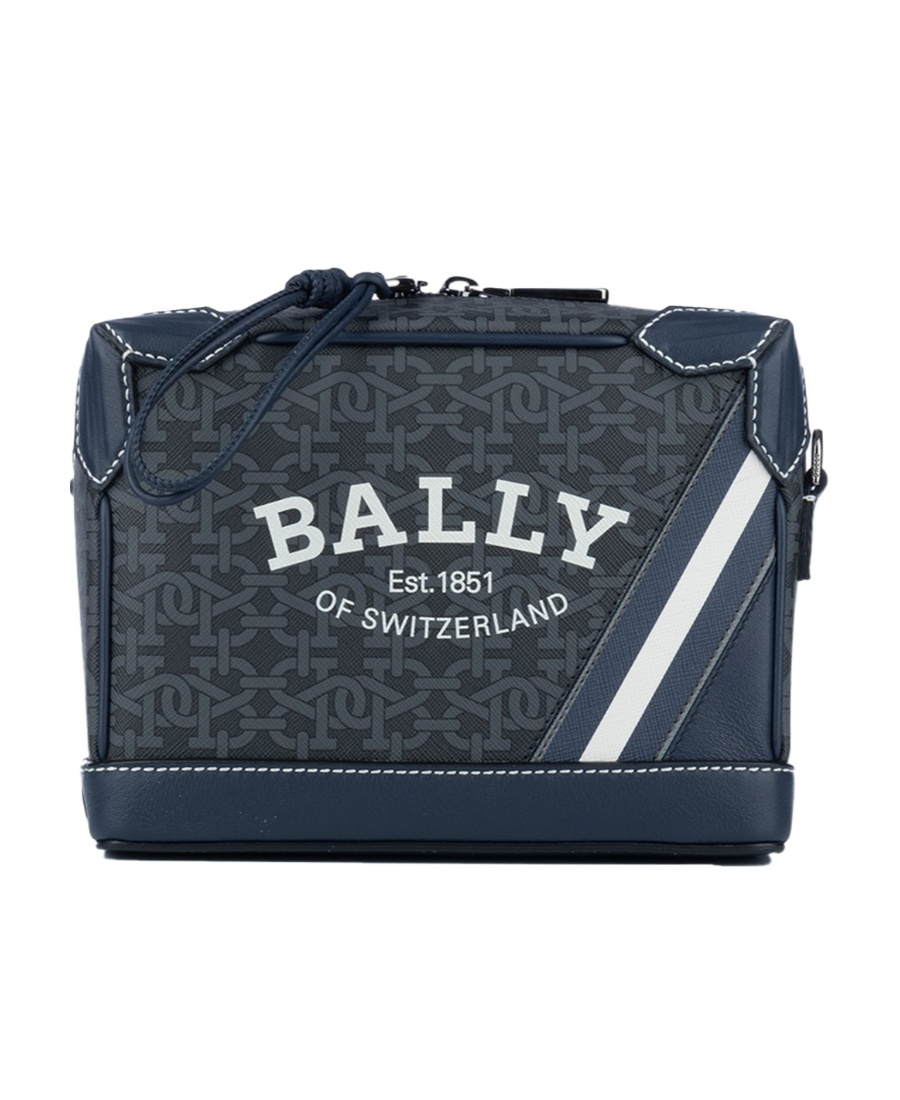 Bally Logo Zipper Shoulder Bag In Black