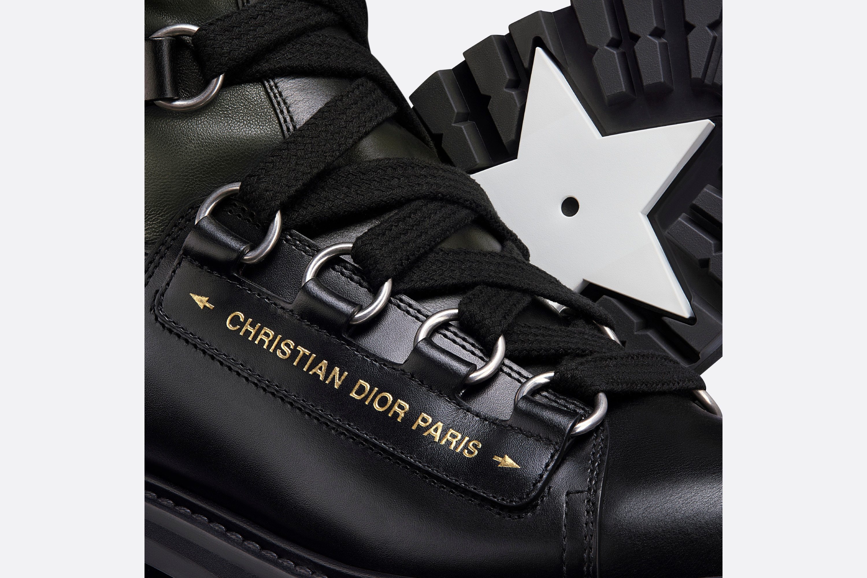 Dior D-fight Lace Up Boots In Black