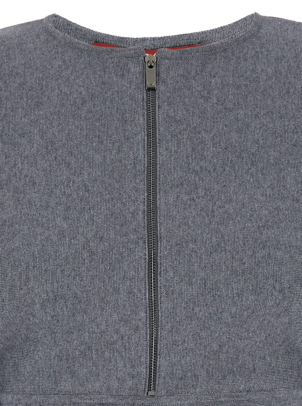 Max Mara Rodi Abito Lana Viscosa Zip Davanti In Gray