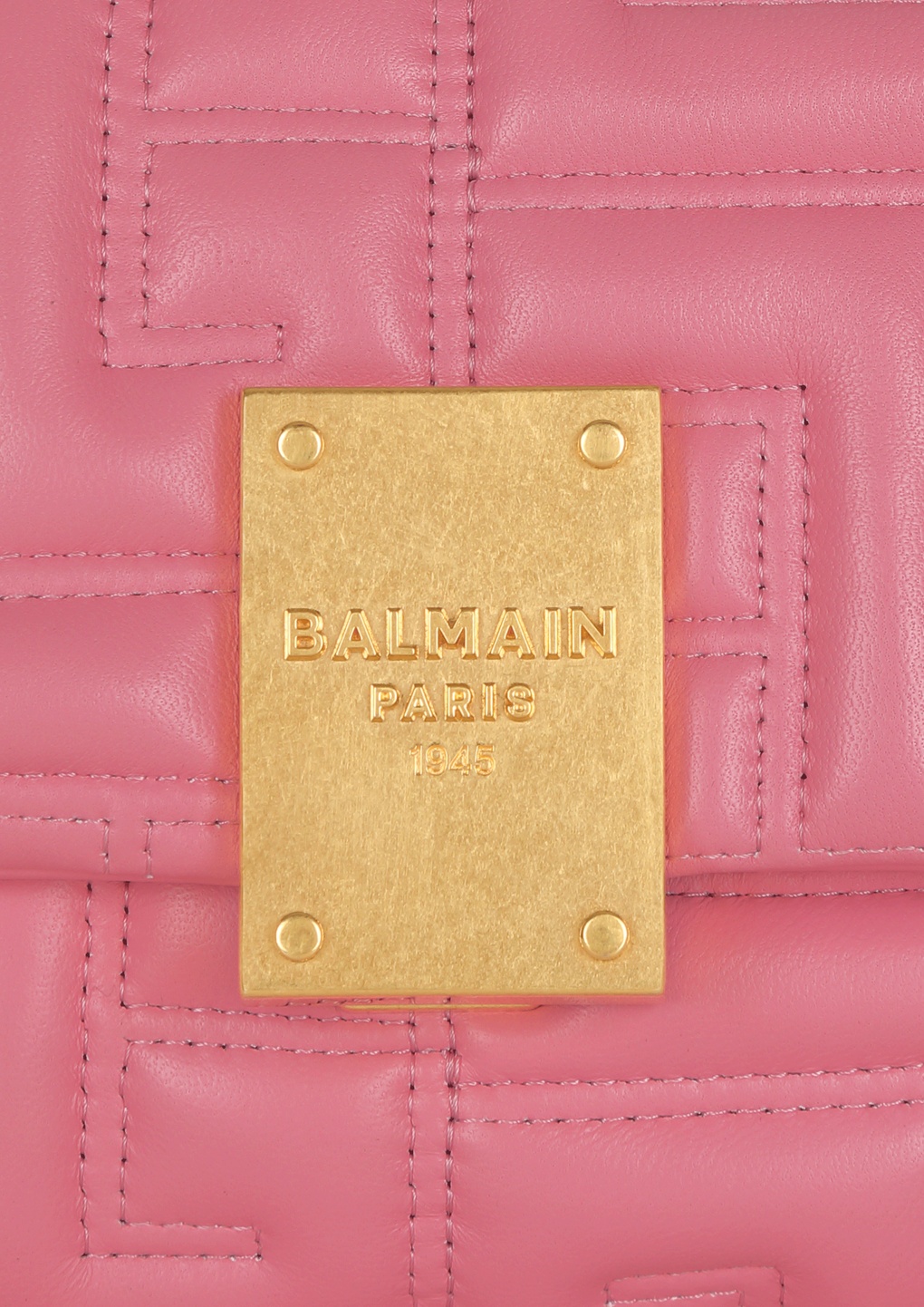 Shop Balmain 1945 Soft Mini Bag In Quilted Leather In Pink