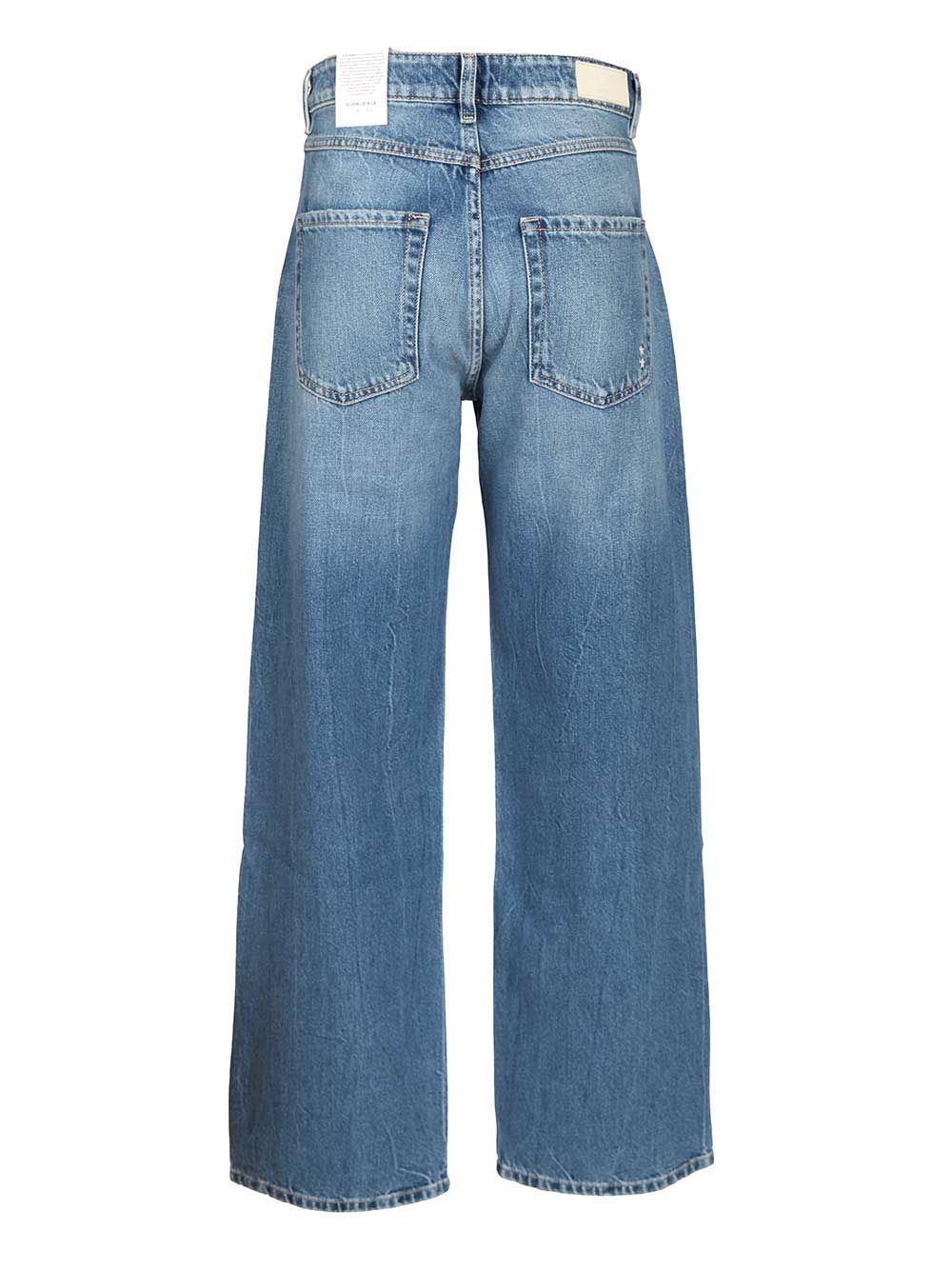 Icon Denim Denim Trousers With Belt Loops In Blue
