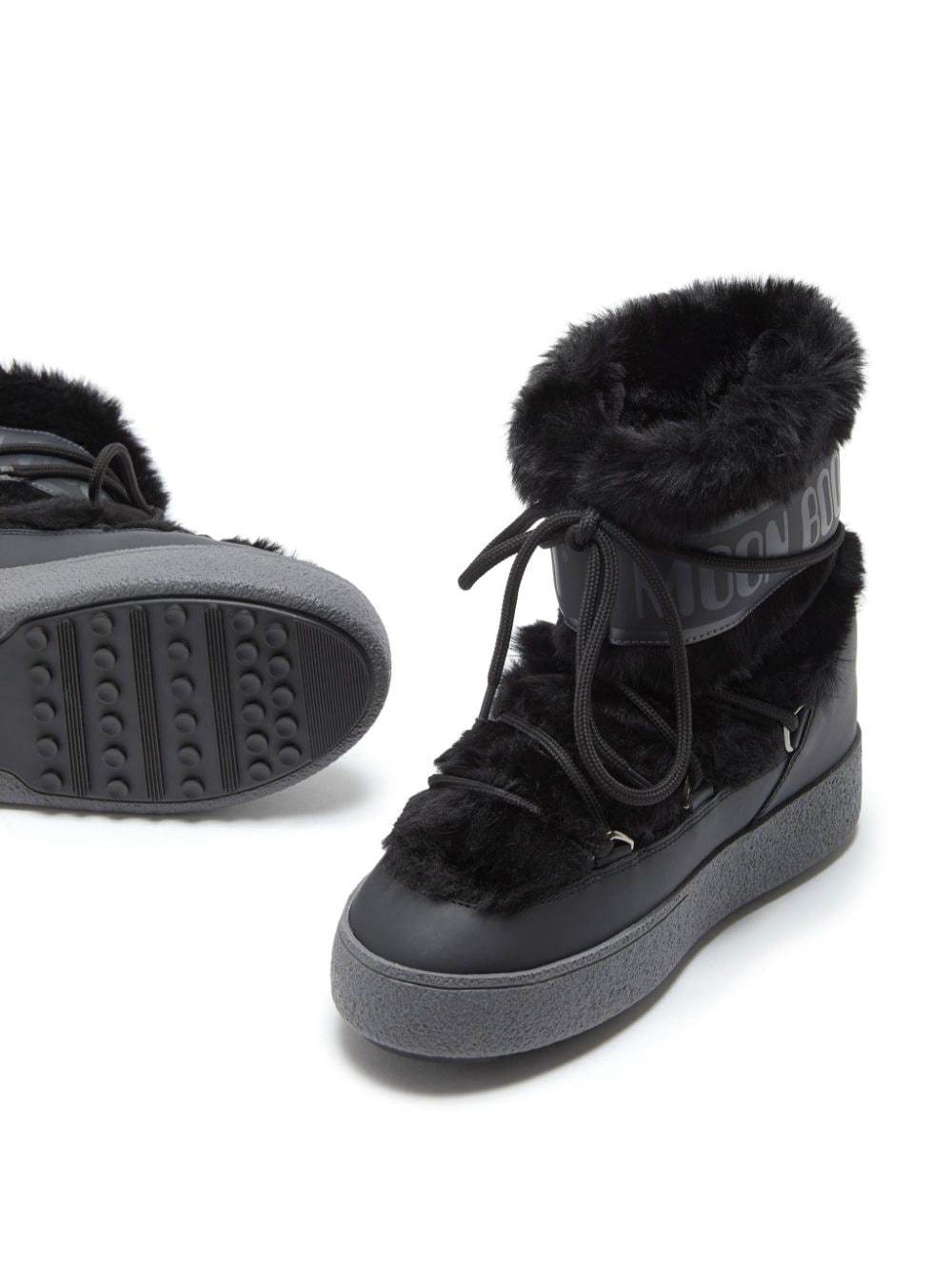 Moon Boot Ltrack Low Faux-fur Boots In Black