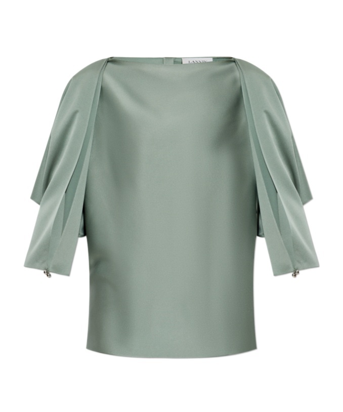 Lanvin Relaxed Silhouette Top With Button Closure In Gray