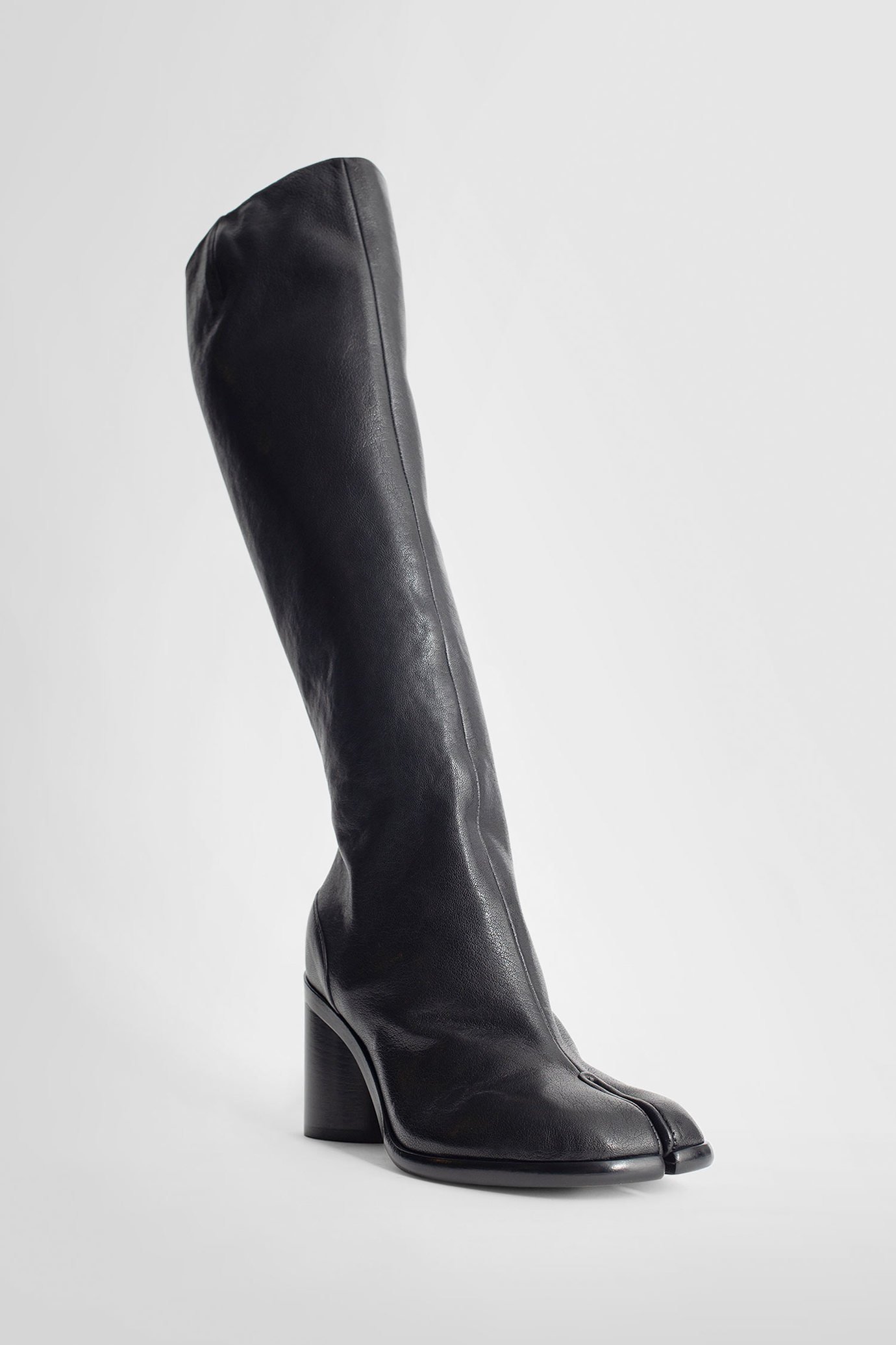 Maison Margiela Black Tabi Broken Mirror Tall Boots In Black