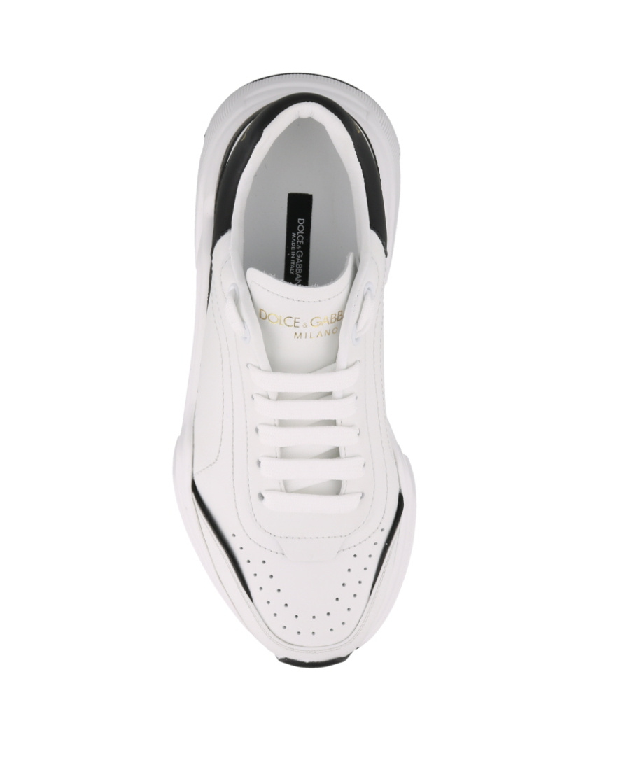 Dolce & Gabbana Daymaster Mix-leather Trainer Sneakers In White