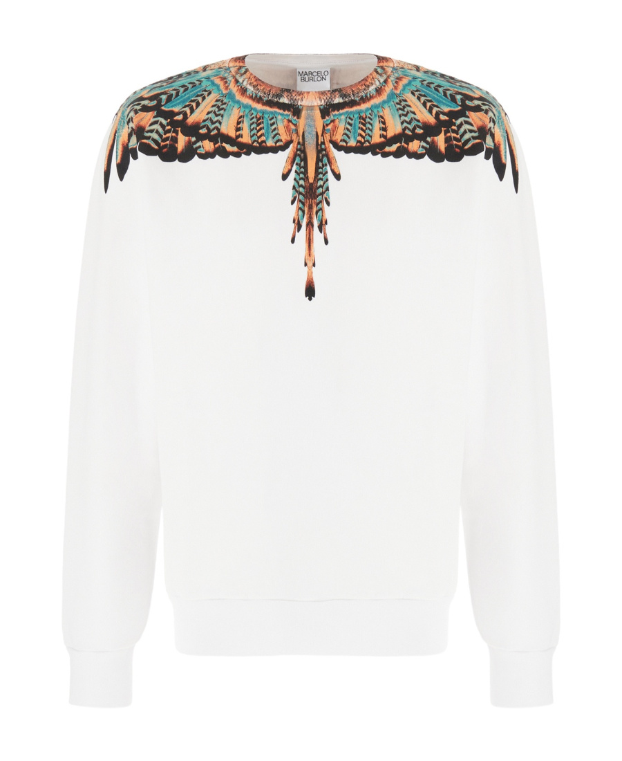 Marcelo Burlon County Of Milan Crewneck Long-sleeved Sweatshirt In White