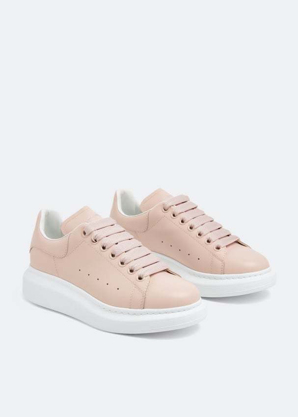 Alexander Mcqueen Multicolour Eyelet Lace Up Sneakers In Pink