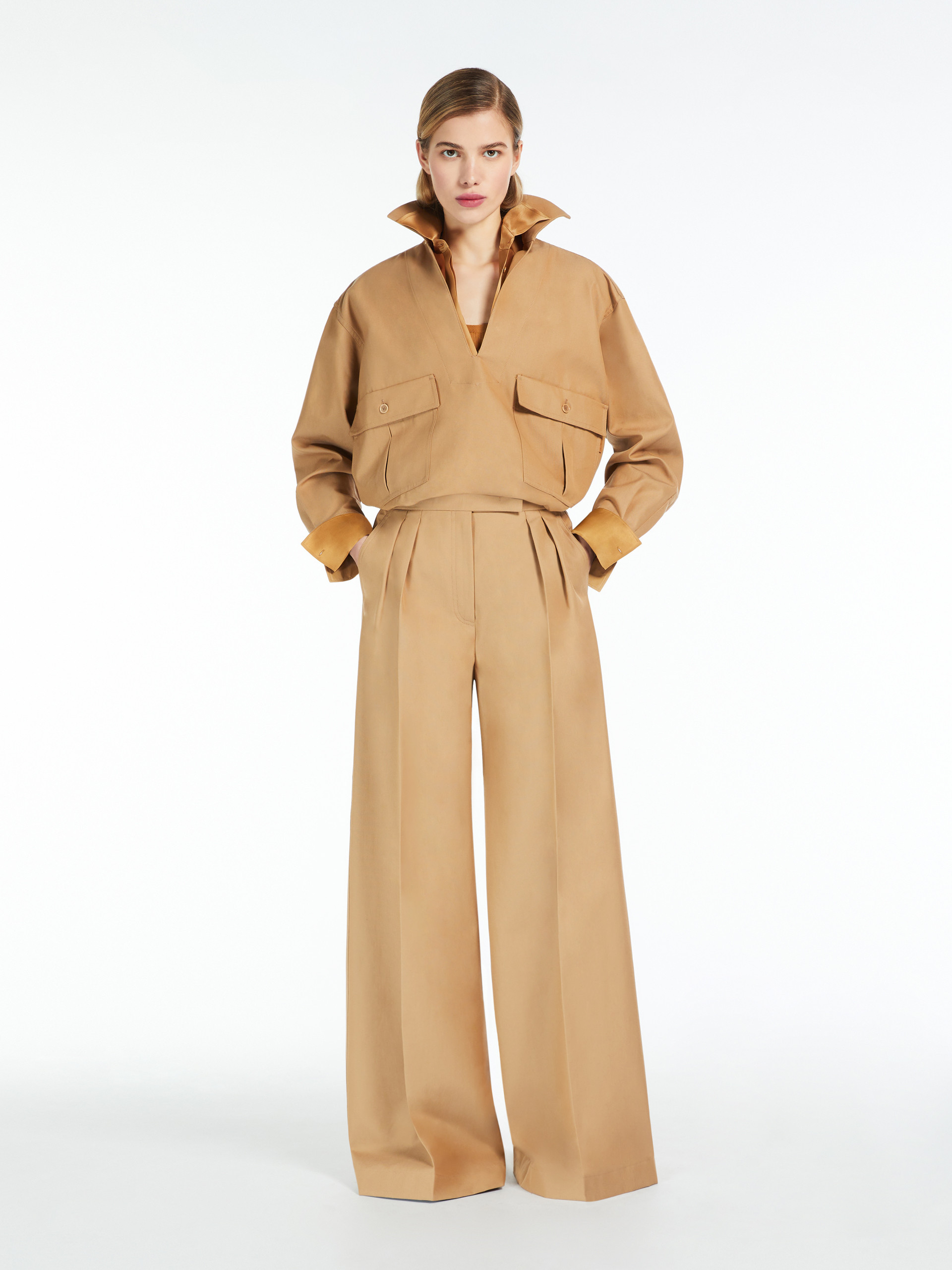 Max Mara Corte Pleated Casual Pants In Nude