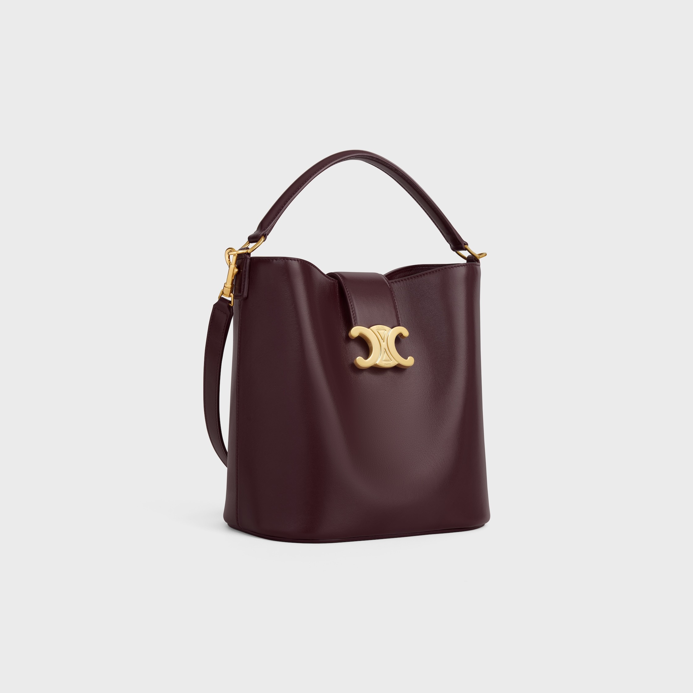 Celine Medium Bucket Louise In Smooth Calfskin In Red