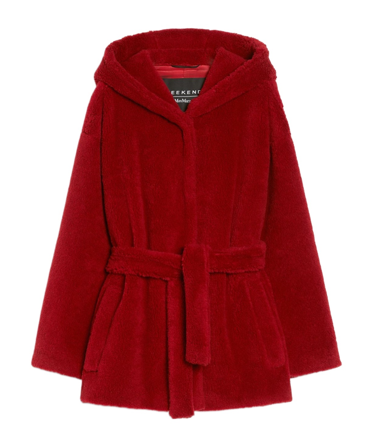 Weekend Max Mara Long-sleeved Wool Coat In Red