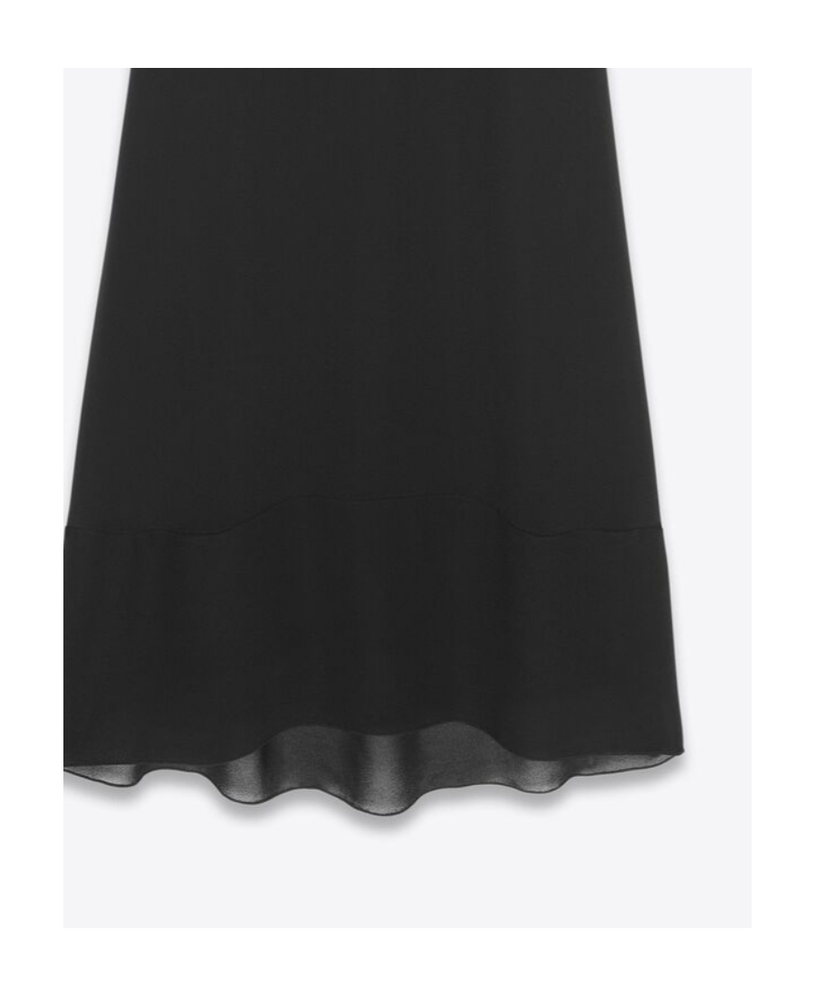 Saint Laurent Open-back Crepe Dress In Black