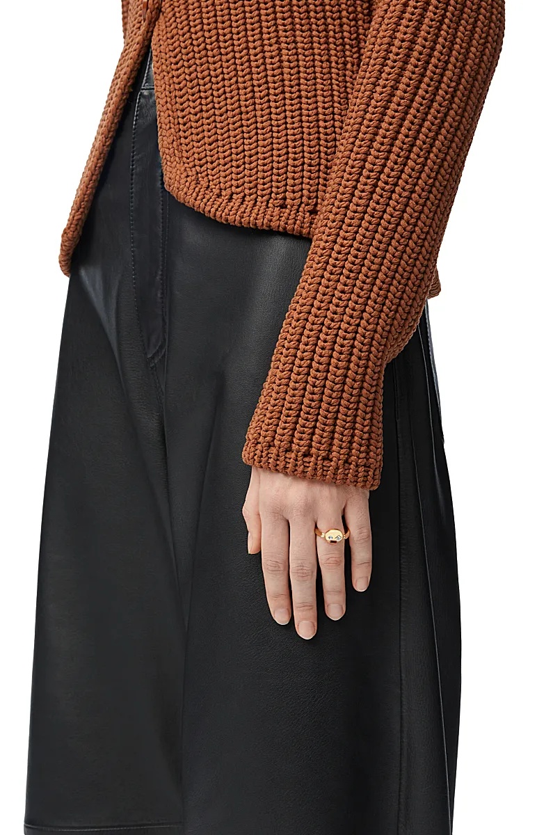 Loewe Anagram Pebble Ring In Yellow