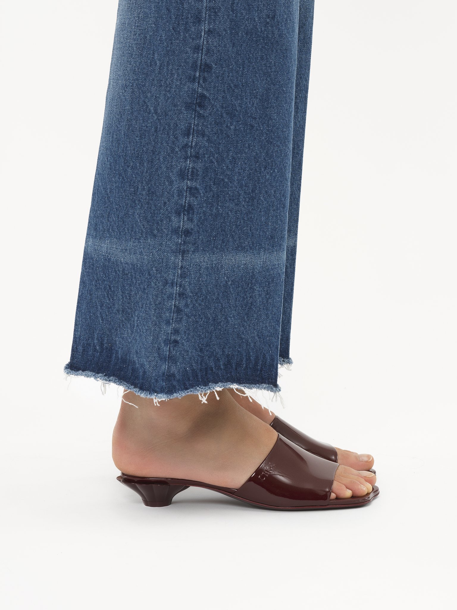Chloé Burgundy Flower Sandals In 619 Obscure Red