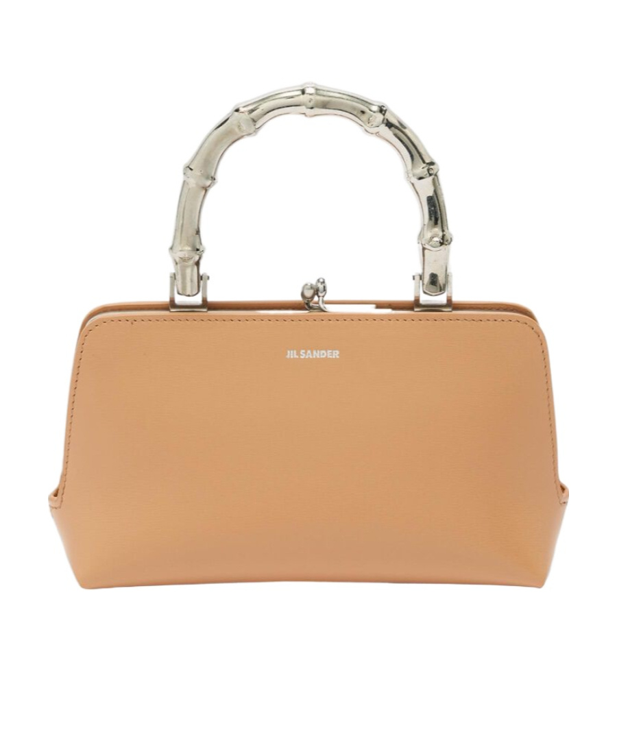 Jil Sander Goji Mini Bamboo Tote In Nude