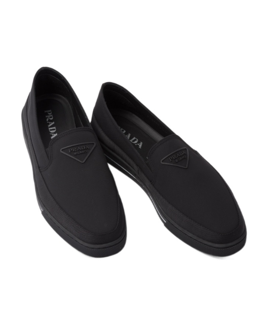 Prada Nylon Slip-on Sneakers In Black