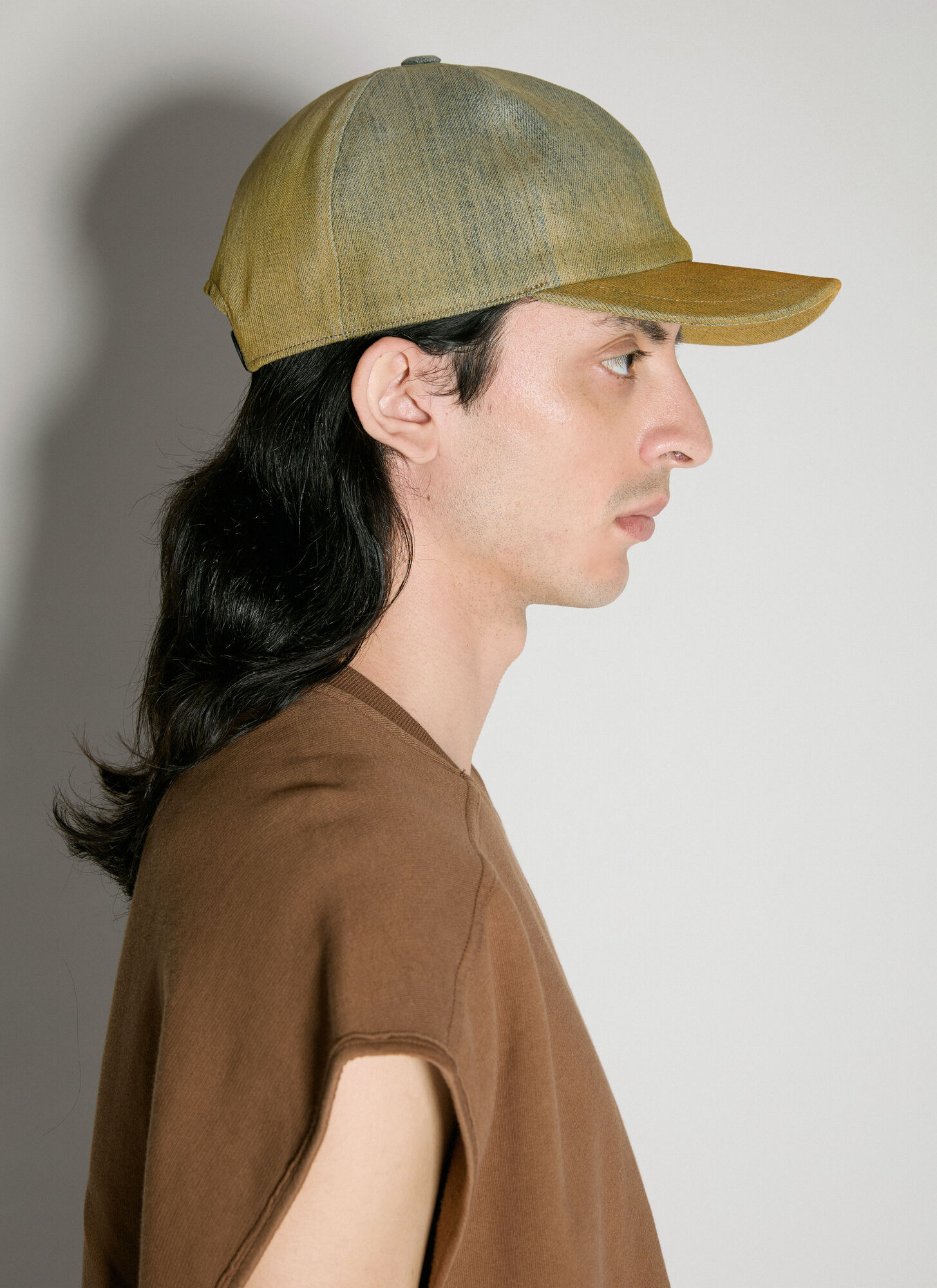 Rick Owens Drkshdw Denim Baseball Cap In Green