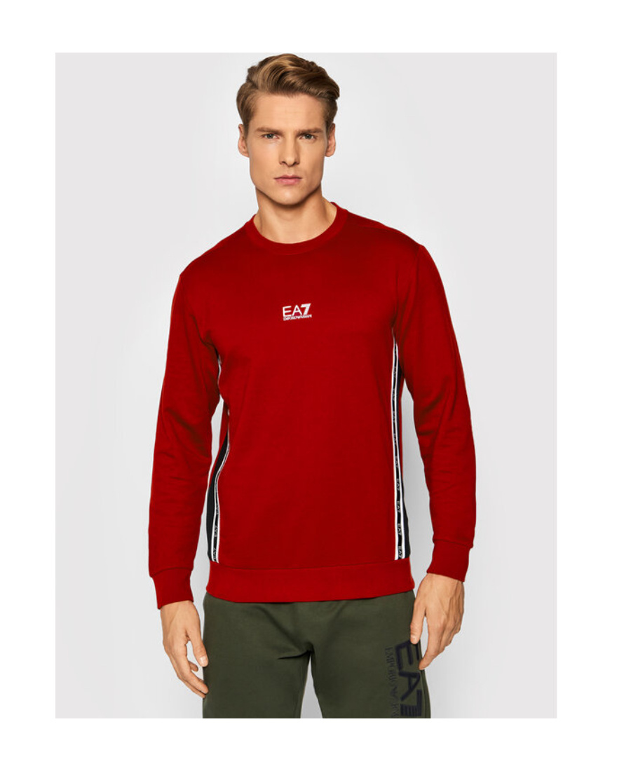 Shop Ea7 Logo Printed Hoodie In Red
