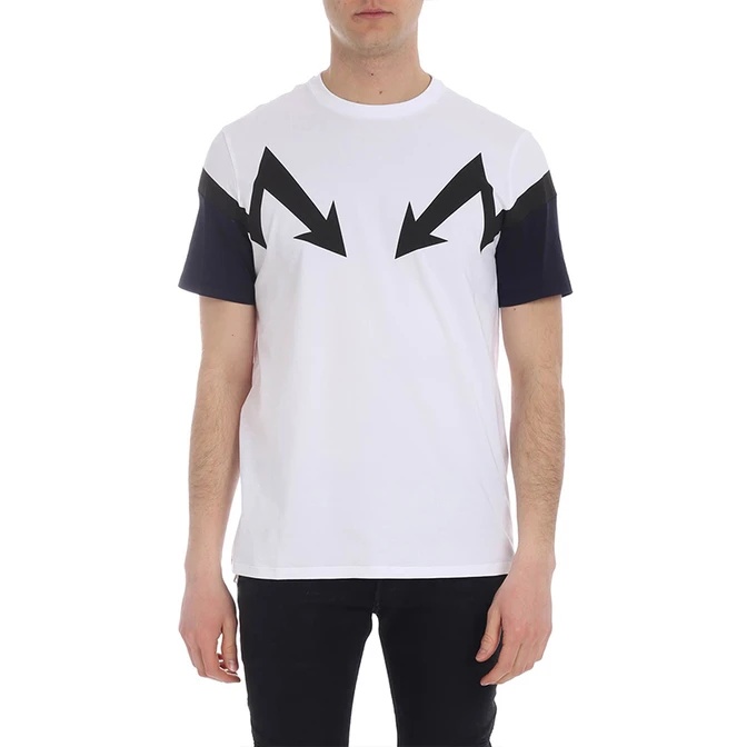 Neil Barrett Lightning Pattern T-shirt In White
