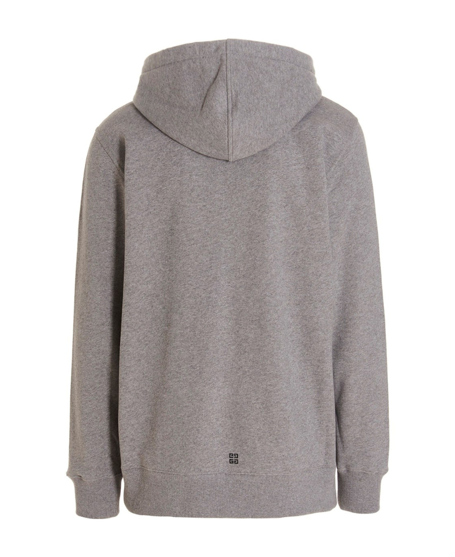 Givenchy Logo-patches Zip-up Cotton Hoodie In Gray