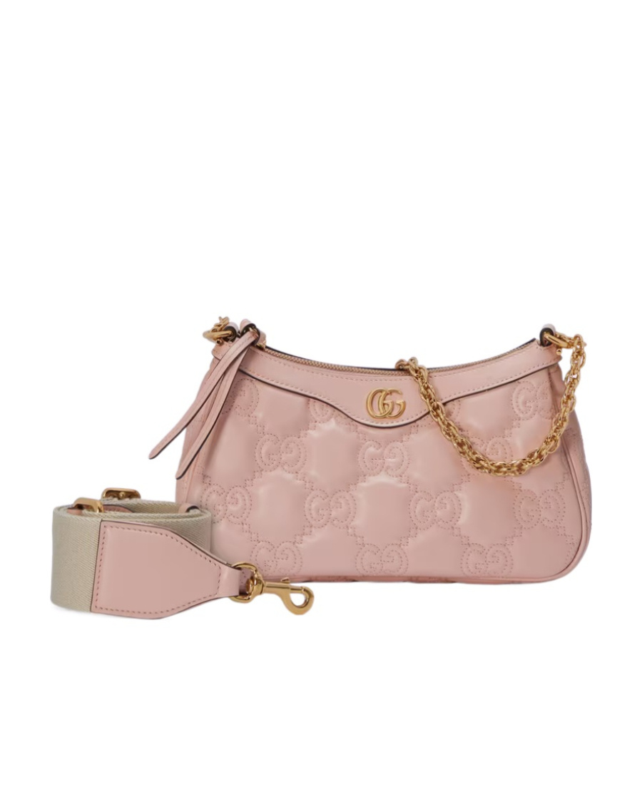 Gucci Light Pink Gg Matelass Shoulder Bag In Pink