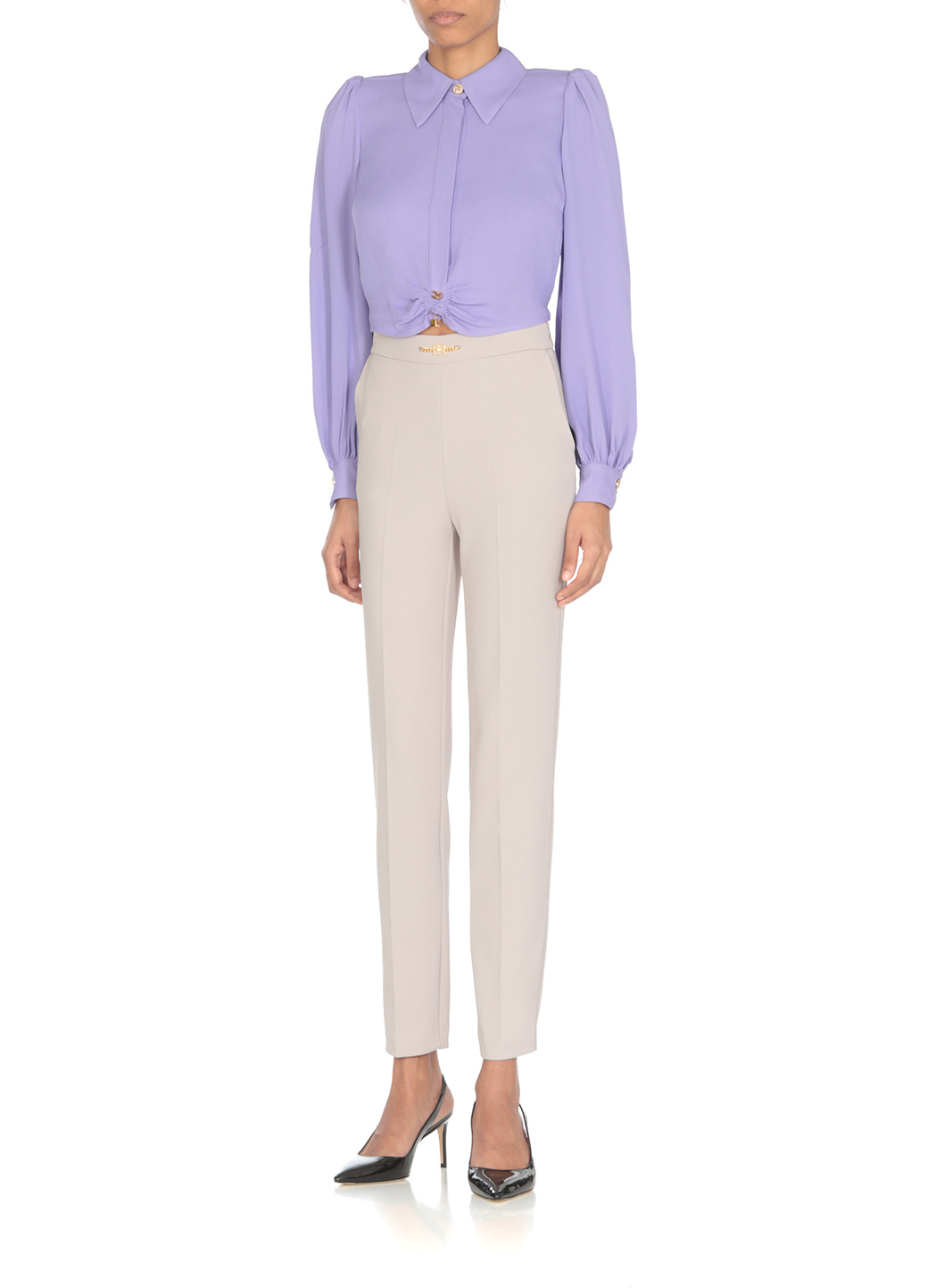 Elisabetta Franchi Georgette Shirt In Purple