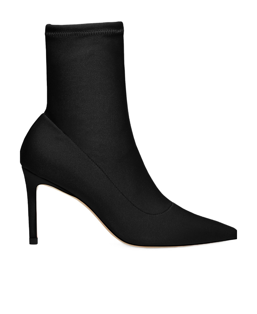 Stuart Weitzman Leather Stretch Bootie In Black