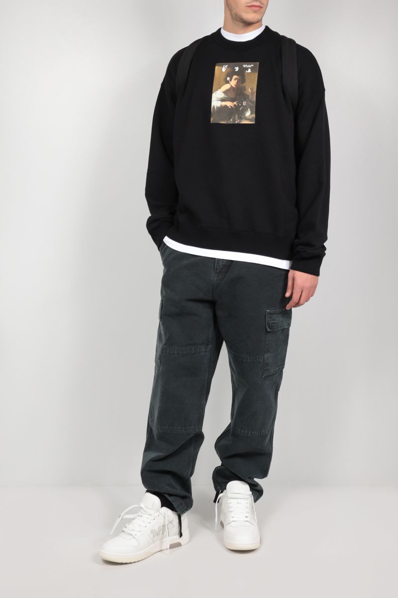 Off-white Caravaggio-print Sweatshirt In Black