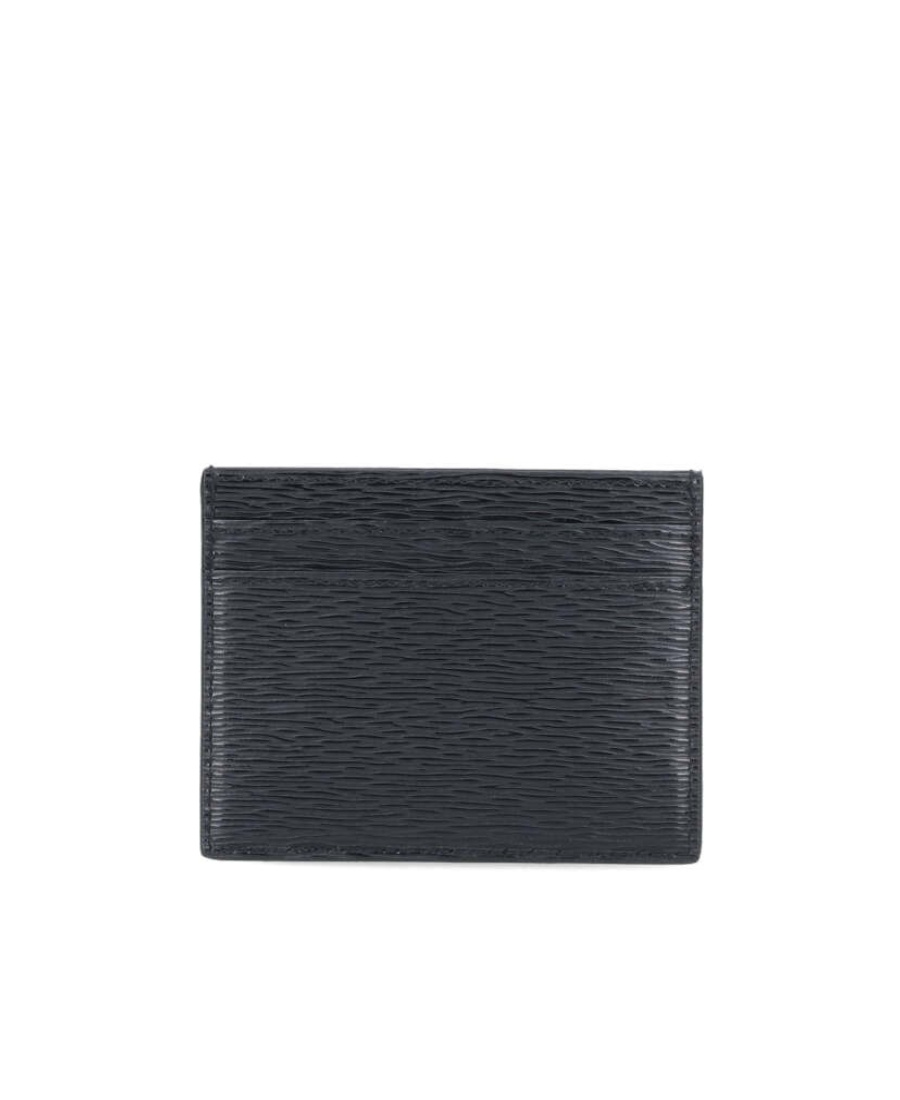 Saint Laurent Logo-print Leather Cardholder In Black