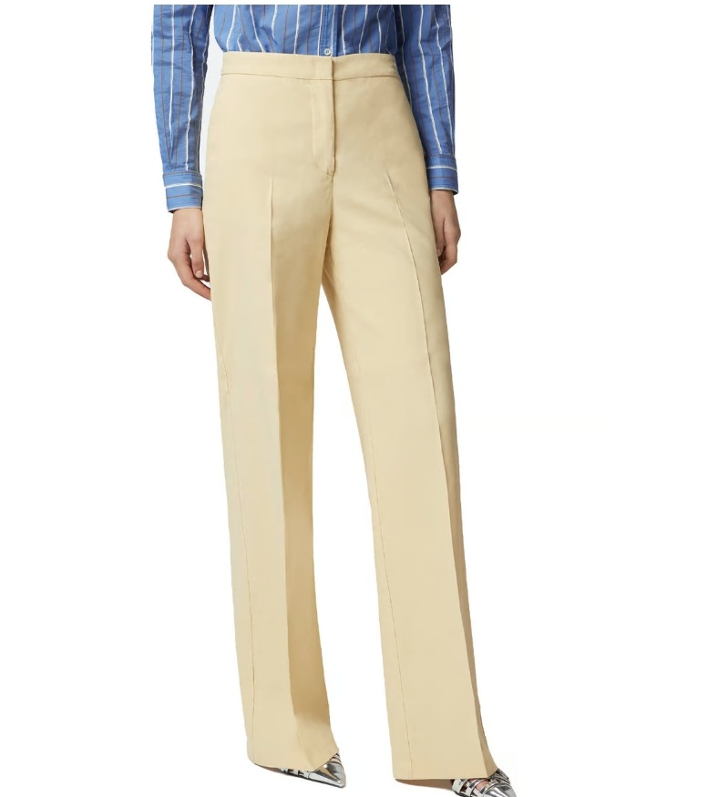 Pinko Wide-leg Trousers With Tailored Silhouette And High Waist In Nude