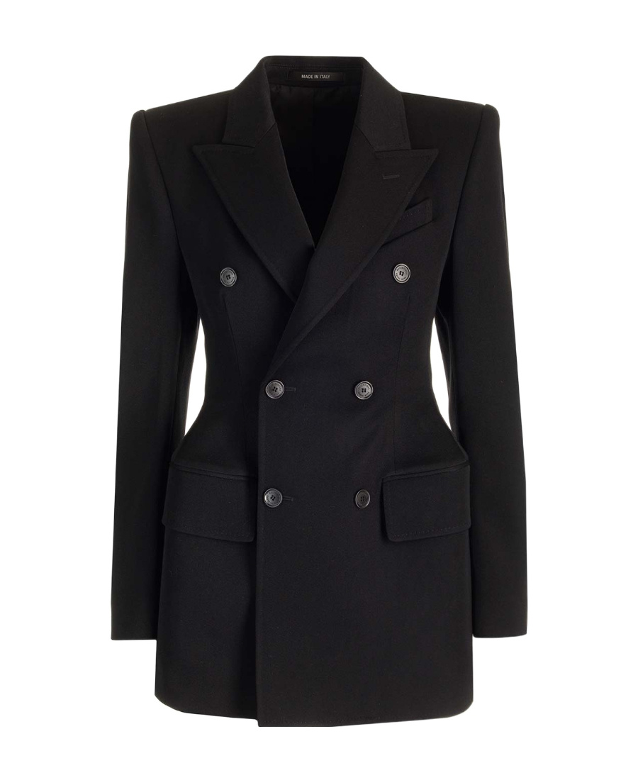 Balenciaga Peak-lapels Double-breasted Blazer In Black