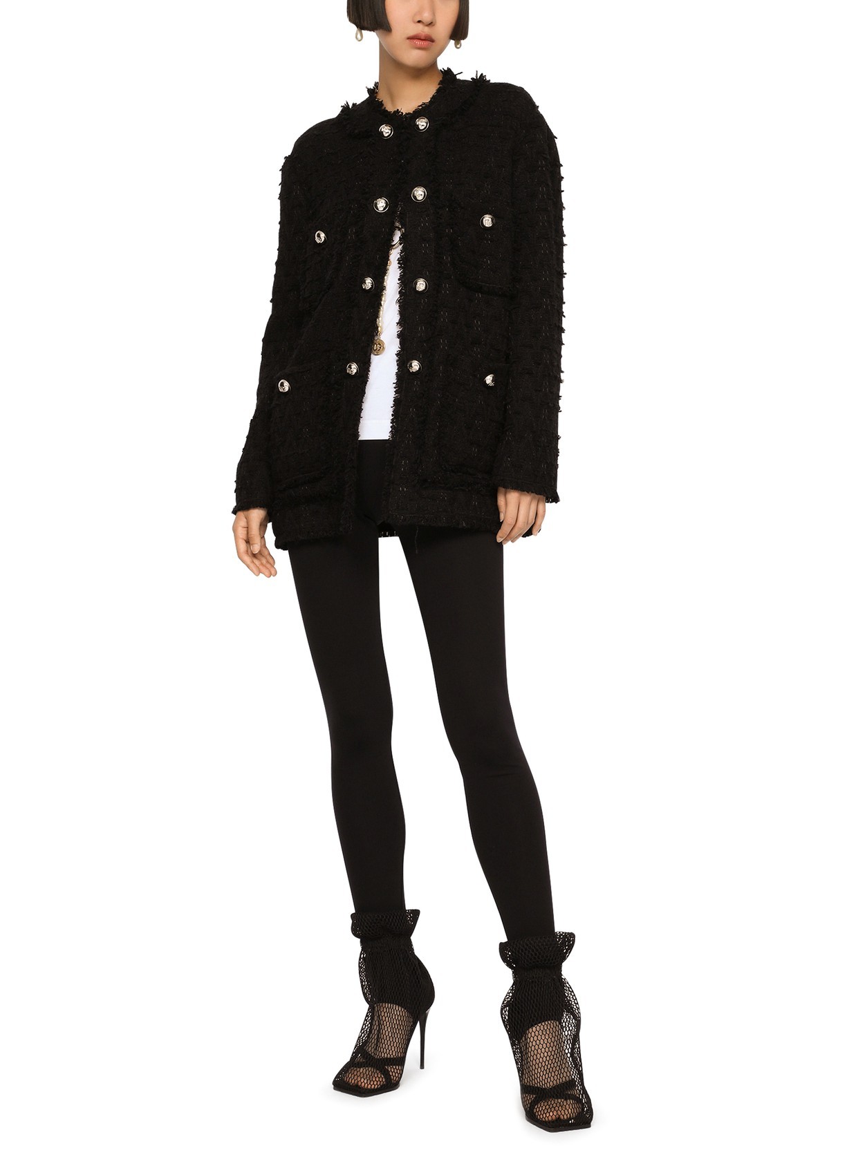 DOLCE & GABBANA ROUND-NECK CASUAL COAT