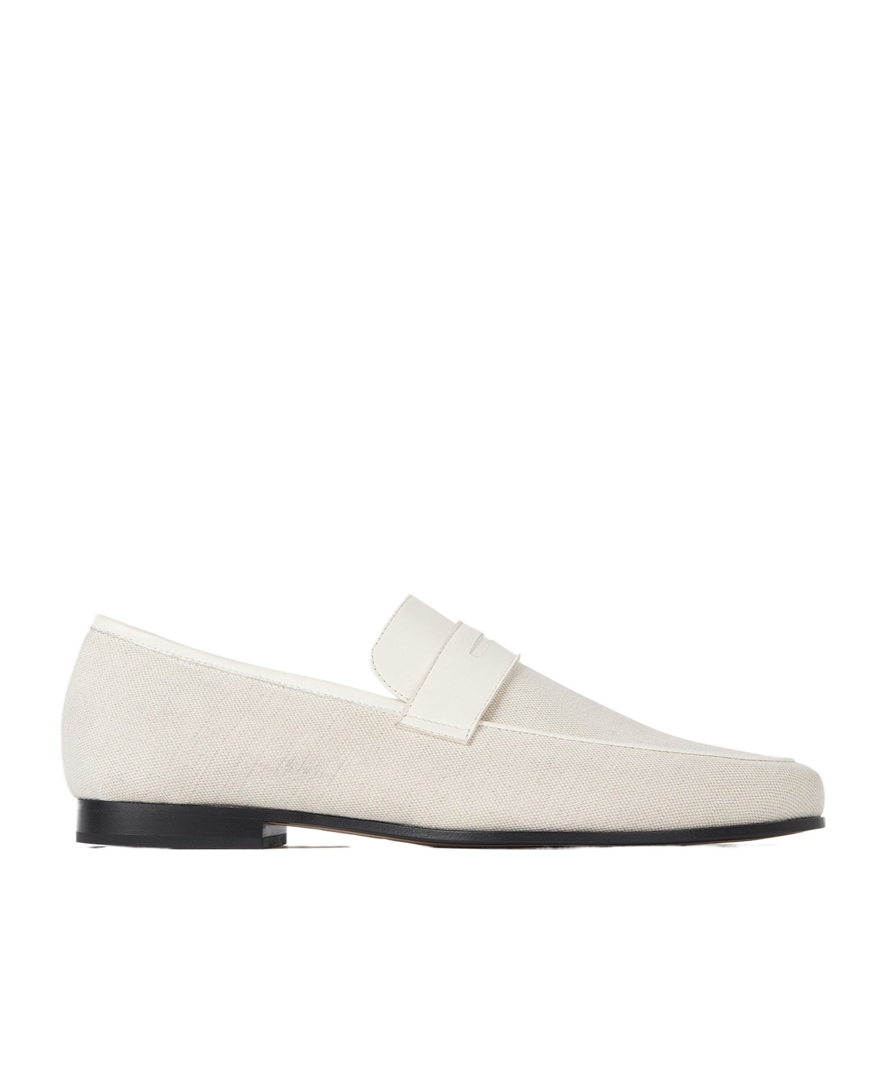 Totême The Canvas Penny Loafers In White