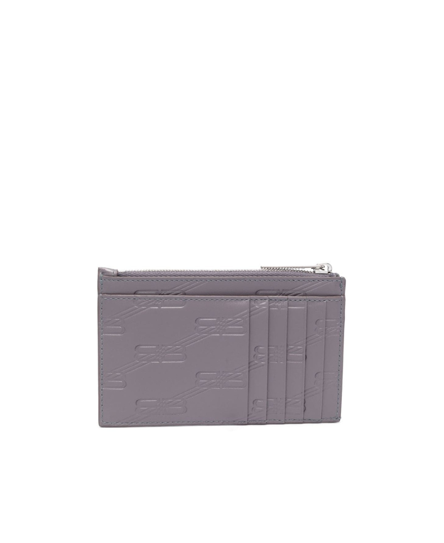 Balenciaga Debossed Bb-monogram Cardholder In Gray